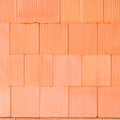 New orange brick wall background. House building worker concept. Royalty Free Stock Photo