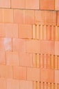 New orange brick wall background. House building worker concept Royalty Free Stock Photo