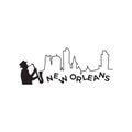 New Orlean saxophone player logo design