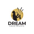 New Orlean saxophone player logo design