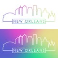 New Orlean skyline. Colorful linear style. Royalty Free Stock Photo