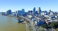 New Orleans cityscape along Mississippi Royalty Free Stock Photo