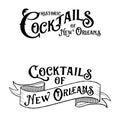 New Orleans Cocktail Collection Historic Libation Typography