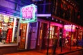 New Orleans Colorful Bourbon Street Attractions Royalty Free Stock Photo