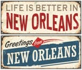 New Orleans Florida retro tin sign