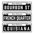 New Orleans French Quarter Downtown City Neighborhood Street Signs Historic Iconic Vieux Carre Royalty Free Stock Photo