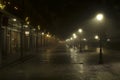 New Orleans French Quarter foggy night Royalty Free Stock Photo