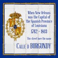 New Orleans French Quarter Historic Spanish Street Tile Sign Royalty Free Stock Photo