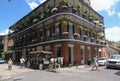 New Orleans French Quarter Vieux Carre with Carriage and Tourist Royalty Free Stock Photo