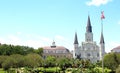 New Orleans at Jackson Square and St. Louis Cathedral. Royalty Free Stock Photo