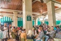 NEW ORLEANS - JANUARY 20, 2016: Cafe du Monde with tourists inside. The cafe is the most famous in New Orleans Royalty Free Stock Photo