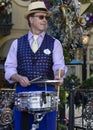 New Orleans Jazz Band Drummer at Disneyland, Anaheim, California Royalty Free Stock Photo