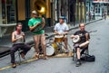 New Orleans Jazz Band Playing Outdoors on Bourbon Street Royalty Free Stock Photo