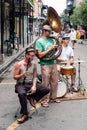 New Orleans Jazz Band Playing Outdoors on Bourbon Street Royalty Free Stock Photo