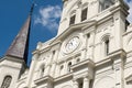 NEW ORLEANS, LA - APRIL 13: Beautiful architecture of Cathedral Basilica of Saint Louis in Jackson Square, New Orleans Royalty Free Stock Photo