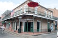 NEW ORLEANS, LA - APRIL 13: Street in the French Quarter of New Orleans, Louisiana showing historic buldings with unique