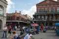 NEW ORLEANS, LA - APRIL 13: Street in the French Quarter of New Orleans, Louisiana showing historic buldings with unique