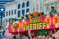 New Orleans, LA - February 9, 2016: Carnival Floats Parade on Mardi Gras Royalty Free Stock Photo