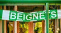 NEW ORLEANS, LA - FEBRUARY 8TH, 2016: Beignets sign at Cafe Du Monde, famous pub