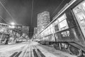 NEW ORLEANS, LA - JANUARY 2016: New Orleans Streetcar at night.