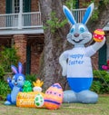 Inflated Easter Decorations on Front Lawn