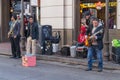 New Orleans, LA/USA - circa February 2016: Band of young musicians perform at French Quarter, New Orleans, Louisiana Royalty Free Stock Photo