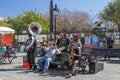 New Orleans, LA/USA - circa February 2016: Young band of musicians perform at Jackson Square, French Quarter, New Orleans Royalty Free Stock Photo