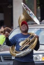 New Orleans, LA/USA - circa March 2009: African-American musician enjoys playing music on tube at Jackson Square, French Quarter,