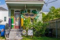 Uptown New Orleans Home with Vaccination Themed Mardi Gras Decorations