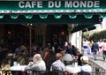 NEW ORLEANS,LA/USA -03-21-2014: People gathered at the famous Cafe Du Monde in New Orleans French Quarter