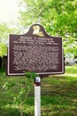 New Orleans, LA - USA - 03-22-2024: Sign commemorating site of Homer Plessy boarding a train that prompted the landmark Plessy v
