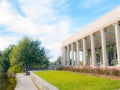 New Orleans, Louisian, USA. December 2019. Couple take a pose in front of the Peristyle in City Park is a special feature built in