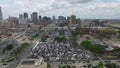 NEW ORLEANS, LOUISIANA - APRIL 11, 2016: Flying over the New Orleans, Louisiana. Cityscape. Saint Louis Cemetery. Sightseeing obje