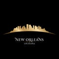 New Orleans Louisiana city skyline silhouette black background