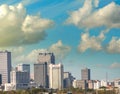 New Orleans, Louisiana. Mississippi river and beautiful city skyline at sunset Royalty Free Stock Photo