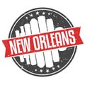 New Orleans Louisiana Round. Travel Stamp Icon Skyline City Design. Seal Badge Vector Illustration.