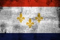 New orleans louisiana rusty and grunge flag illustration