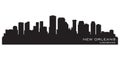 New Orleans, Louisiana skyline. Detailed vector silhouette Royalty Free Stock Photo