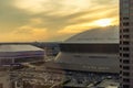 New Orleans Louisiana Skyline with Superdome and Arena