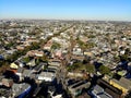 New Orleans, Louisiana, U.S.A - February 7, 2020 - The aerial view of the residential areas and buildings on French Quarter Royalty Free Stock Photo