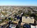 New Orleans, Louisiana, U.S.A - February 7, 2020 - The aerial view of the residential areas and buildings on French Quarter Royalty Free Stock Photo