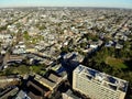 New Orleans, Louisiana, U.S.A - February 7, 2020 - The aerial view of the residential areas and buildings on French Quarter Royalty Free Stock Photo