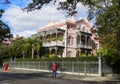 New Orleans, Louisiana, U.S.A - February 8, 2020 - A beautiful pink mansion near The Garden District Royalty Free Stock Photo