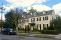 New Orleans, Louisiana, U.S.A - February 4, 2020 - Beautiful yellow mansion on the street by The Garden District