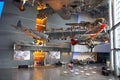 New Orleans, Louisiana, U.S.A - February 4, 2020 - The fighter jets hanging on the ceiling at The National World War II Museum Royalty Free Stock Photo