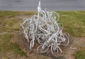 New Orleans, Louisiana, U.S.A - February 4, 2020 - Ghost Bike Memorial near Esplanade Avenue