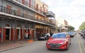 New Orleans, Louisiana, U.S.A - February 4, 2020 - The view of the buildings and traffic near Decatur Street by the French Quarter Royalty Free Stock Photo