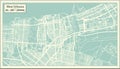 New Orleans Louisiana USA City Map in Retro Style. Outline Map.