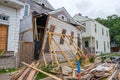 Collapsed facade of house in Treme neighborhood