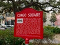 New Orleans, Louisiana, USA. December 2019. Congo Square sign in Louis Armstrong Park Royalty Free Stock Photo